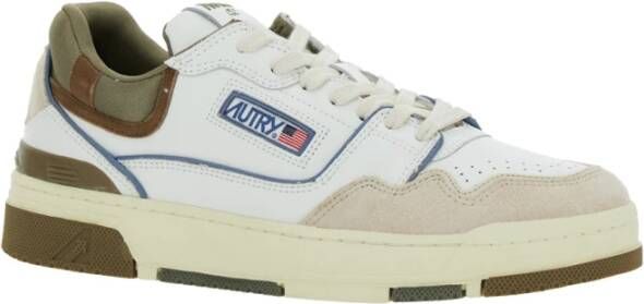 Autry Witte lage sneakers met groene details White Heren