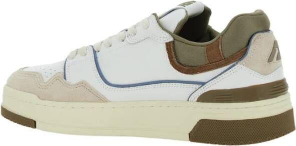 Autry Witte lage sneakers met groene details White Heren