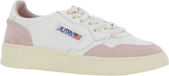 Autry Witte lage top sneakers met logodetail White Dames