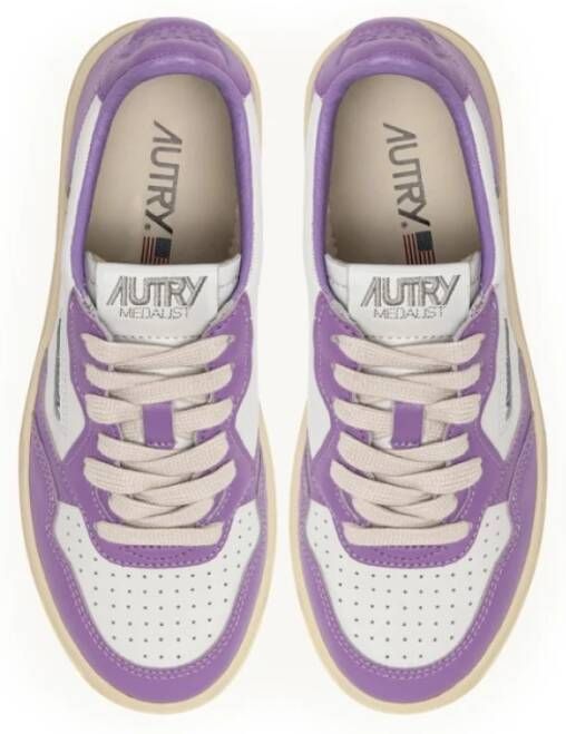 Autry Witte Lavendel Gecombineerde Sneakers Multicolor Dames