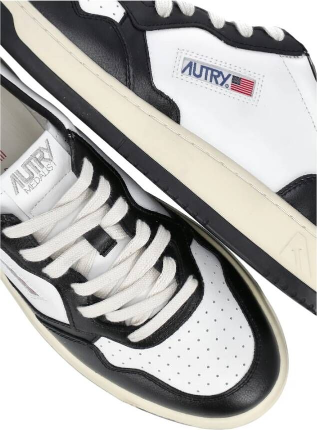 Autry Witte Leren en Stoffen Sneakers White Heren