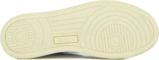 Autry Witte Leren Lage Sneakers Beige Heren