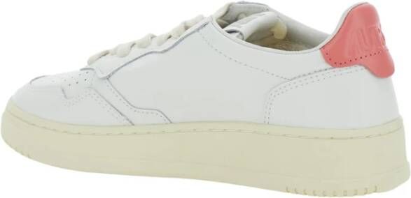 Autry Witte Leren Lage Sneakers met Logo Patch White Dames