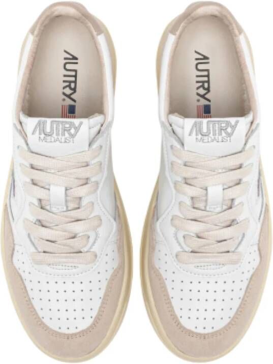 Autry Witte Leren Lage Sneakers Multicolor Dames