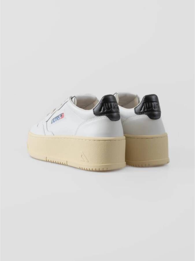 Autry Witte Leren Platform Sneakers White Dames