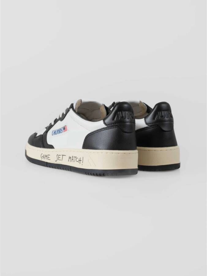 Autry Witte Leren Sneakers Game Set Match Black Heren