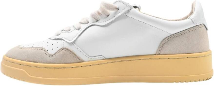 Autry Witte Leren Sneakers Lage Stijl White Heren