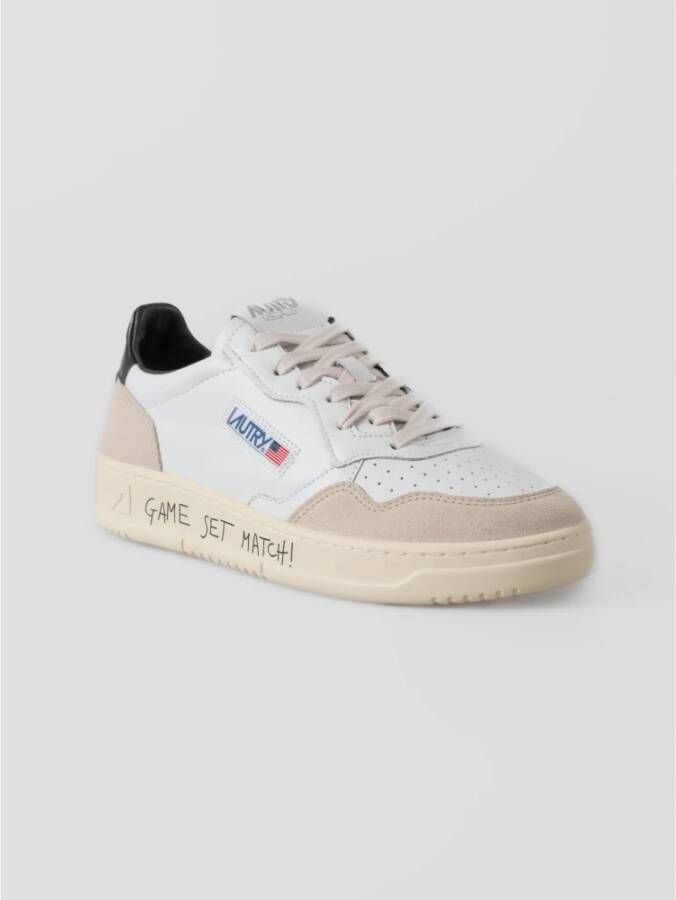 Autry Witte Leren Sneakers Ma04 Medalist Stijl White Heren