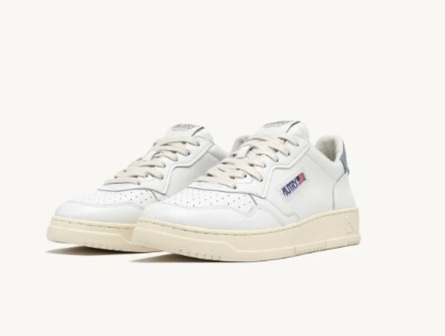 Autry Witte Leren Sneakers Medalist Contrast Hiel White Heren