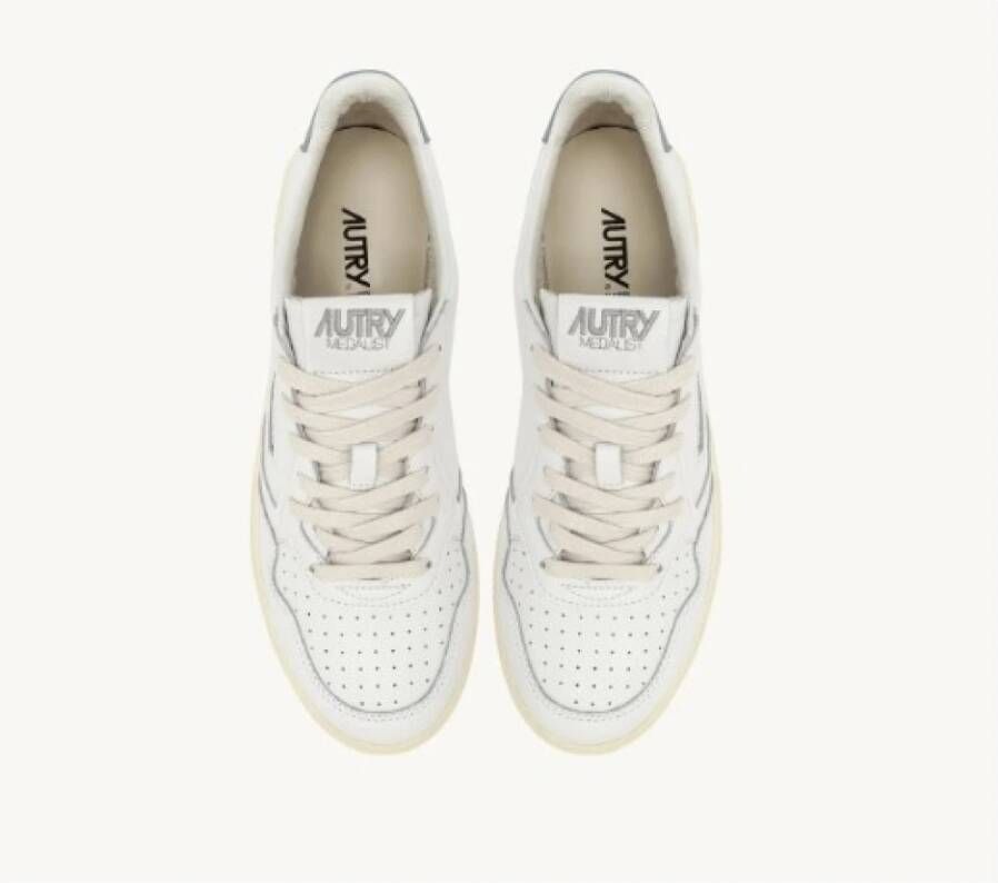 Autry Witte Leren Sneakers Medalist Contrast Hiel White Heren