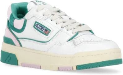 Autry Witte Leren Sneakers met Ademende Details White Dames