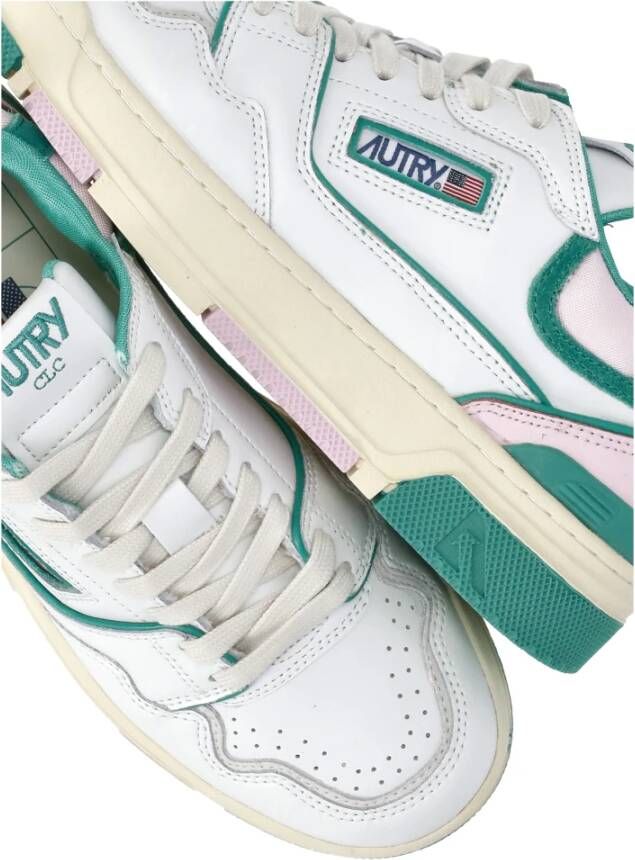 Autry Witte Leren Sneakers met Ademende Details White Dames