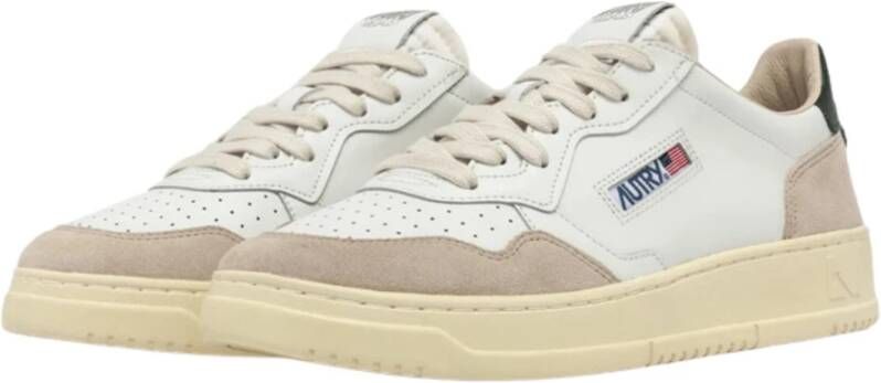 Autry Witte leren sneakers met beige suède White Heren