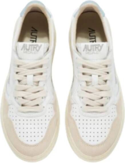 Autry Witte Leren Sneakers met Blauwe Achterkant Multicolor Dames