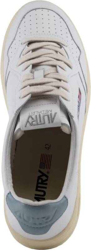 Autry Witte Leren Sneakers met Blauwe Details White Heren