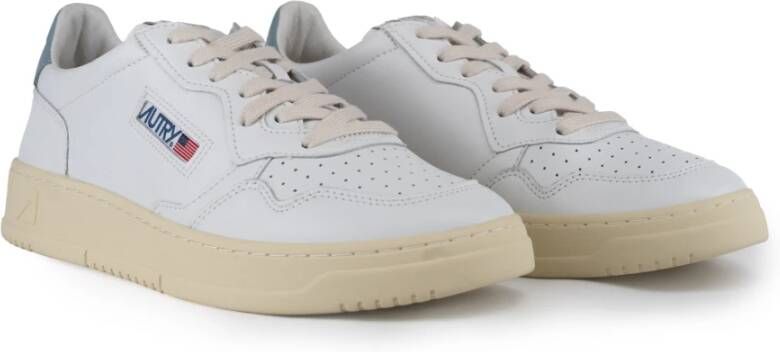 Autry Witte Leren Sneakers met Blauwe Details White Heren