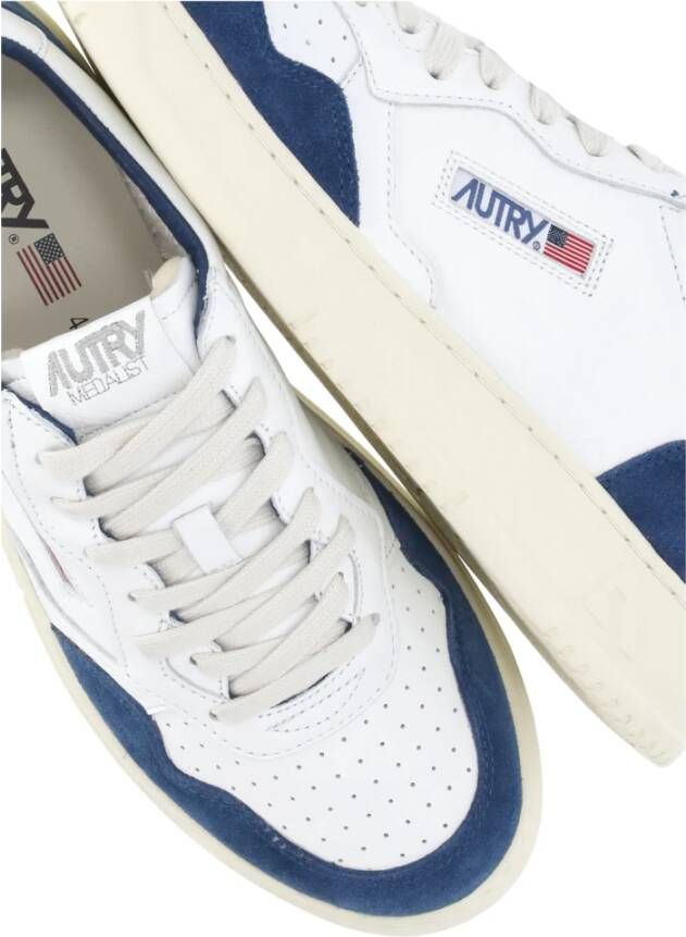 Autry Witte Leren Sneakers met Blauwe Details White Heren