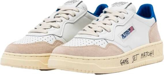 Autry Witte leren sneakers met blauwe hiel White Heren