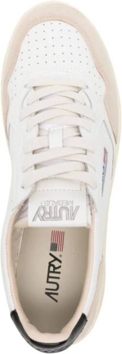 Autry Witte leren sneakers met colorblock-ontwerp White Heren