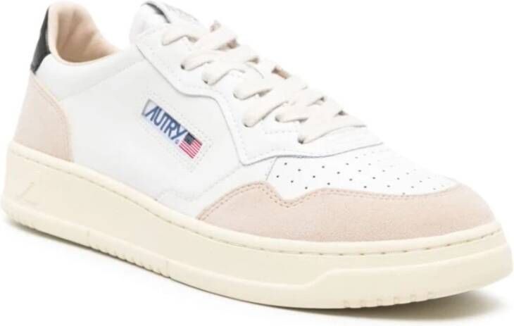 Autry Witte leren sneakers met colorblock-ontwerp White Heren