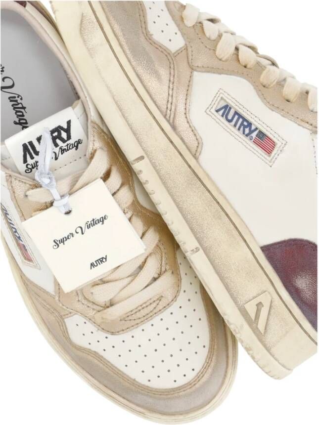 Autry Witte Leren Sneakers met Contrasterende Details Multicolor Dames