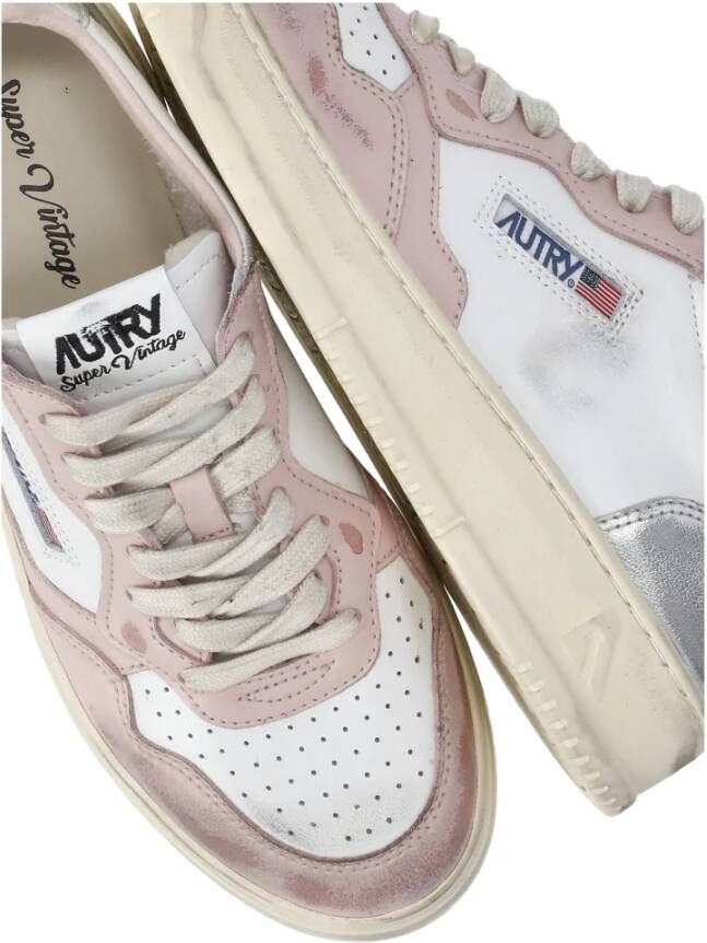 Autry Witte Leren Sneakers met Contrasterende Details White Dames