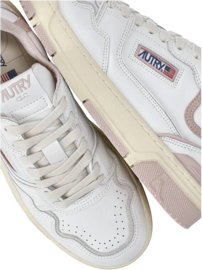 Autry Witte Leren Sneakers met Contrasterende Details White Dames