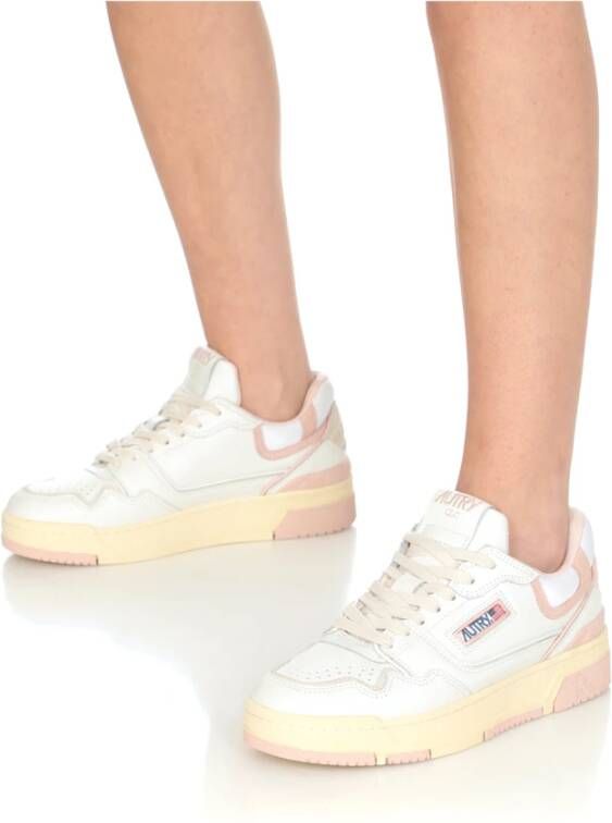 Autry Witte Leren Sneakers met Contrasterende Details White Dames