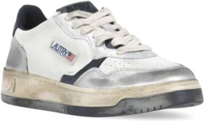 Autry Witte Leren Sneakers met Contrasterende Details White Dames