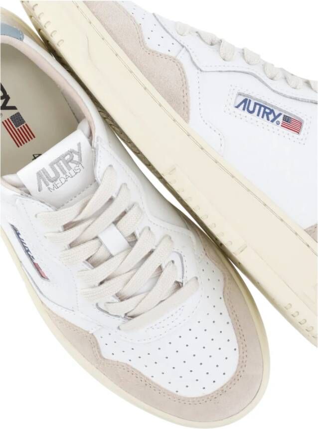 Autry Witte Leren Sneakers met Contrasterende Details White Dames