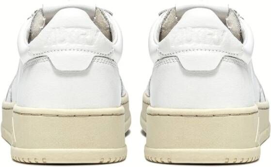 Autry Witte leren sneakers met geborduurd label White Heren