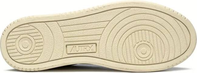 Autry Witte leren sneakers met geborduurd label White Heren