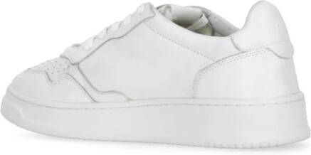 Autry Witte Leren Sneakers met Geborduurd Logo White Dames