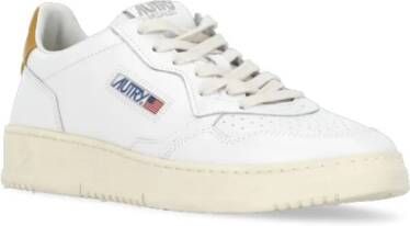 Autry Witte Leren Sneakers met Geborduurd Logo White Dames