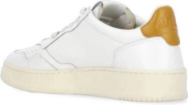 Autry Witte Leren Sneakers met Geborduurd Logo White Dames