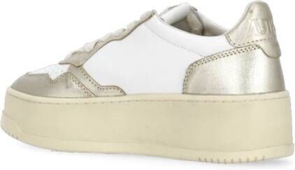 Autry Witte Leren Sneakers met Geperforeerde Details White Dames