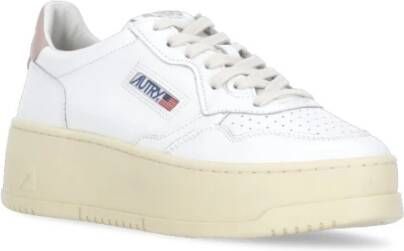 Autry Witte Leren Sneakers met Geperforeerde Details White Dames