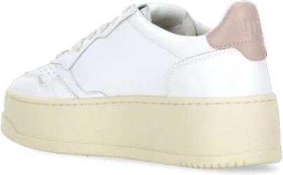 Autry Witte Leren Sneakers met Geperforeerde Details White Dames