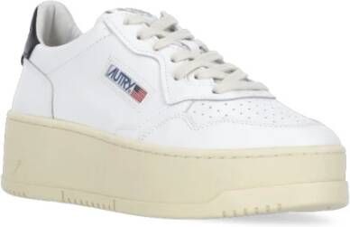 Autry Witte Leren Sneakers met Geperforeerde Details White Dames