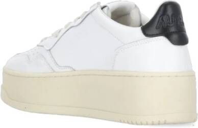 Autry Witte Leren Sneakers met Geperforeerde Details White Dames