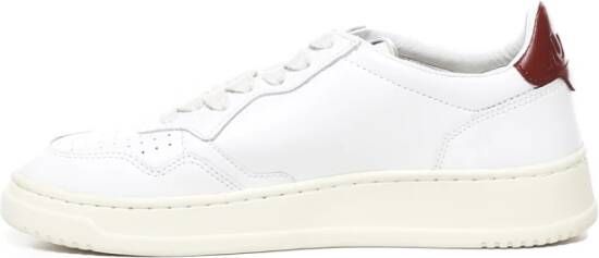 Autry Witte Leren Sneakers met Geperforeerde Tip White Heren