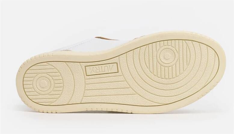 Autry Witte Leren Sneakers met Gouden Details White Dames