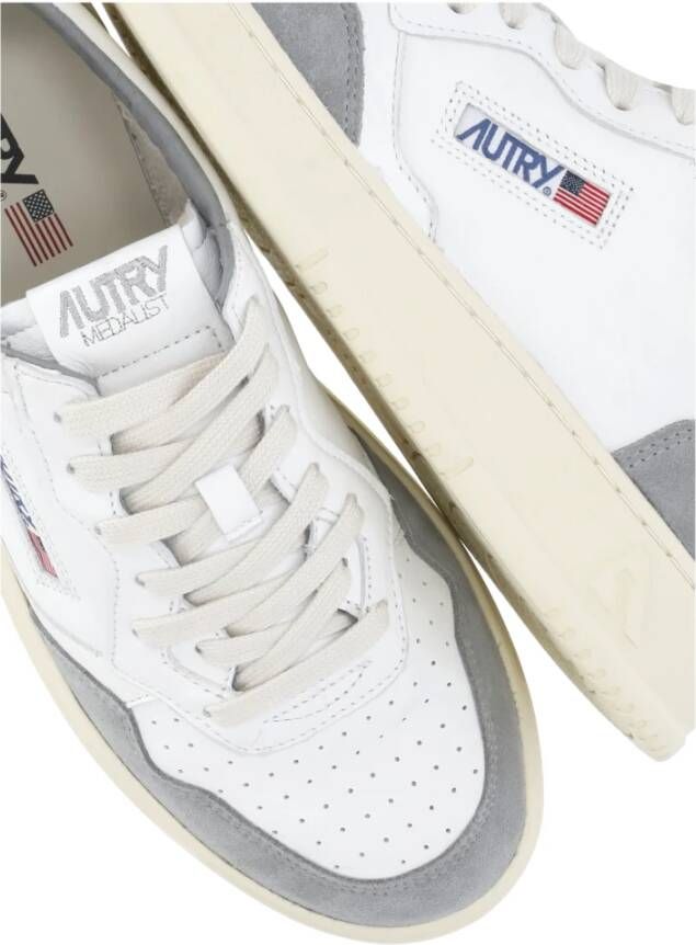 Autry Witte Leren Sneakers met Grijze Details Gray Heren