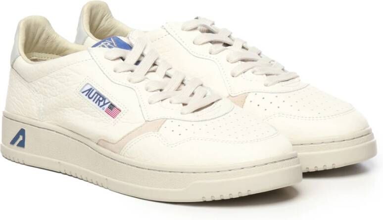 Autry Witte Leren Sneakers met Lichtblauw White Heren