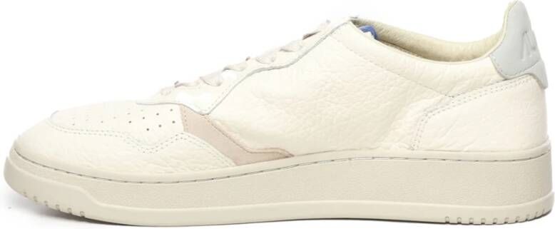 Autry Witte Leren Sneakers met Lichtblauw White Heren