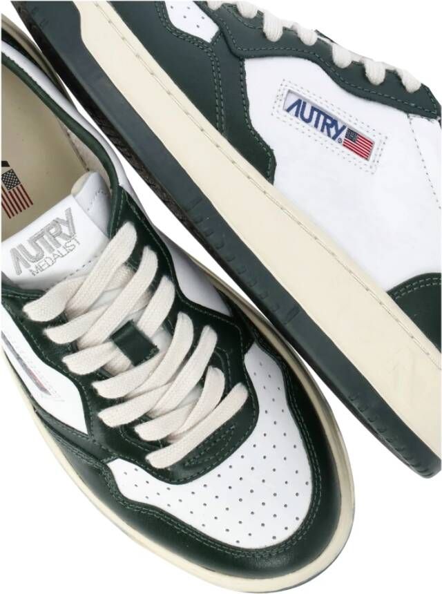 Autry Witte Leren Sneakers met Loged Details Black Heren