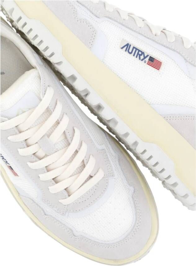 Autry Witte Leren Sneakers met Loged Details White Heren