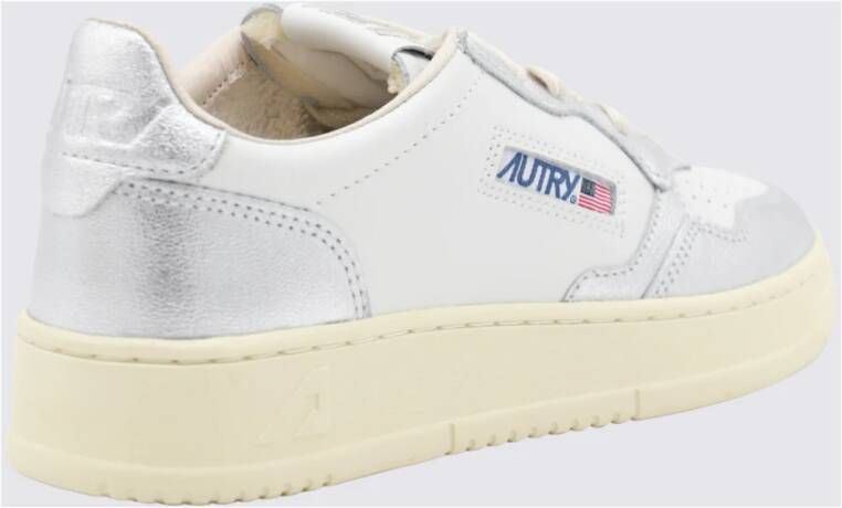 Autry Witte Leren Sneakers met Logo Print White Dames