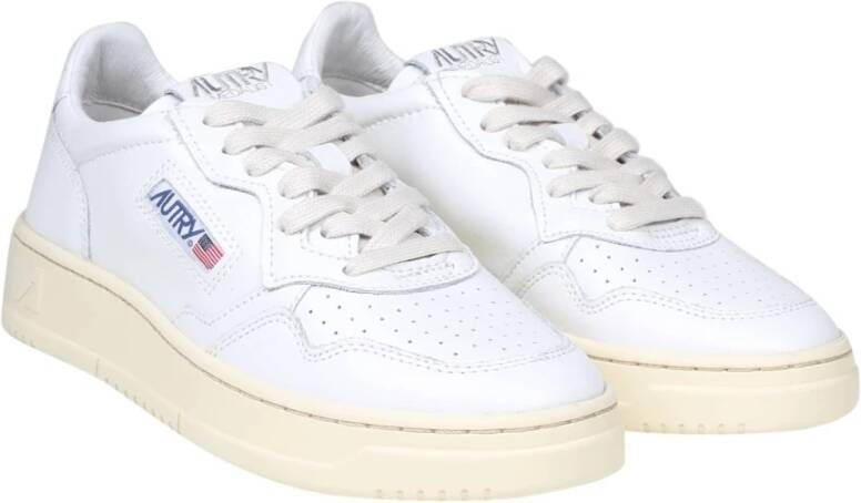 Autry Witte Leren Sneakers met Logo White Dames