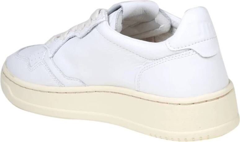 Autry Witte Leren Sneakers met Logo White Dames